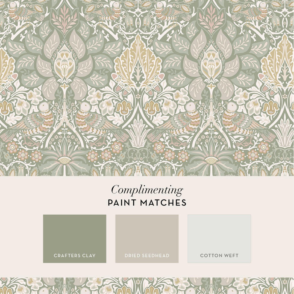 140482 - Dove & Rose Wallpaper - Spring Garden - William Morris