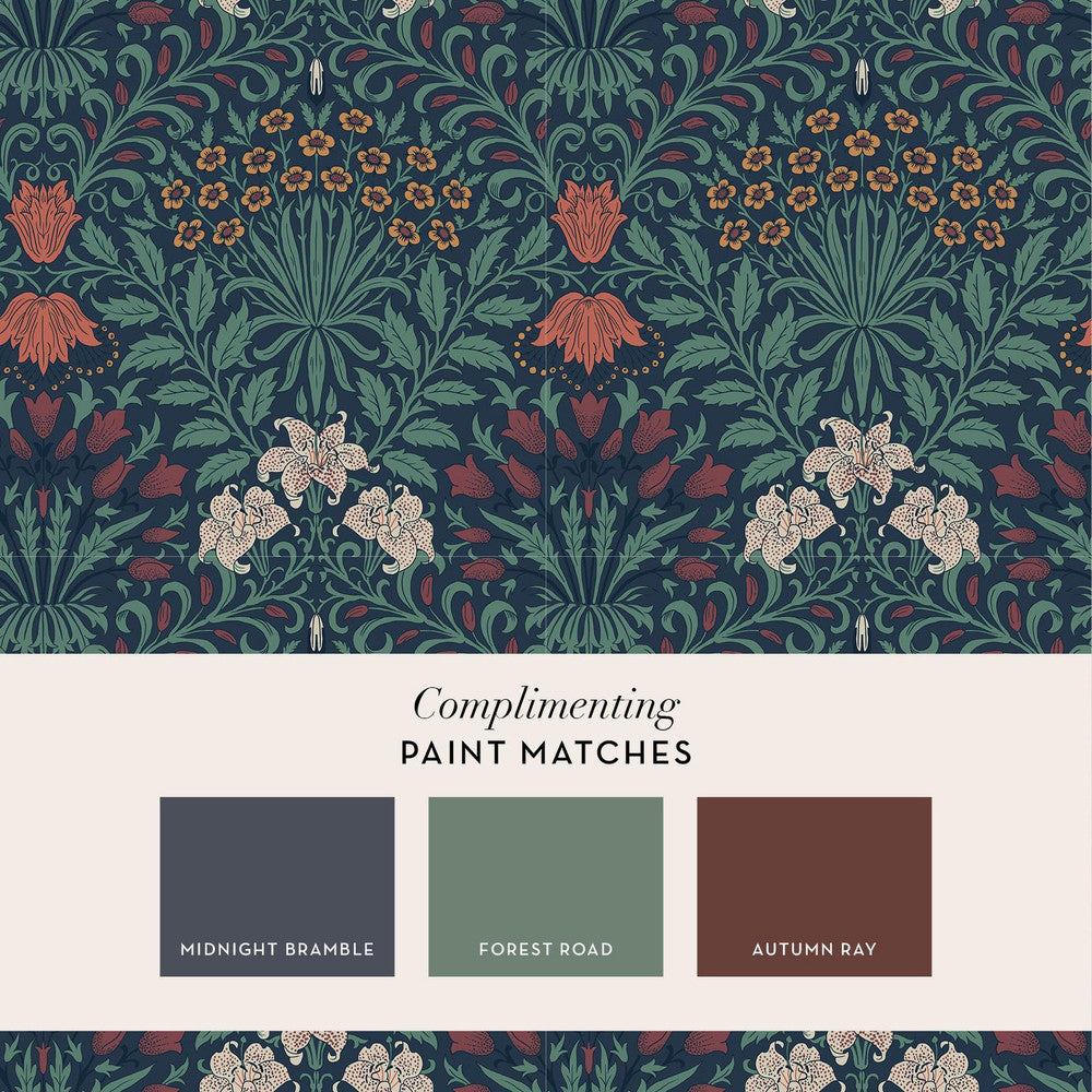 140494 - Garden Wallpaper - Moonlight - William Morris