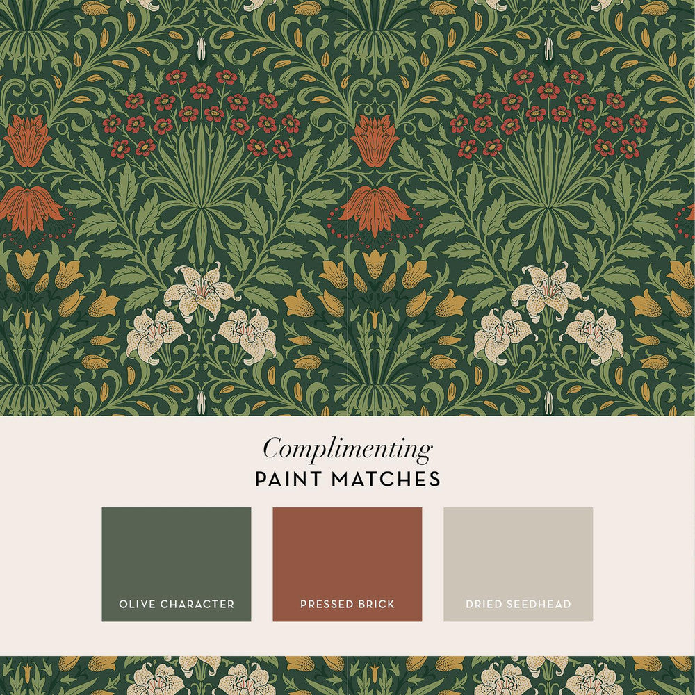 140495 - Garden Wallpaper - Moss Green - William Morris