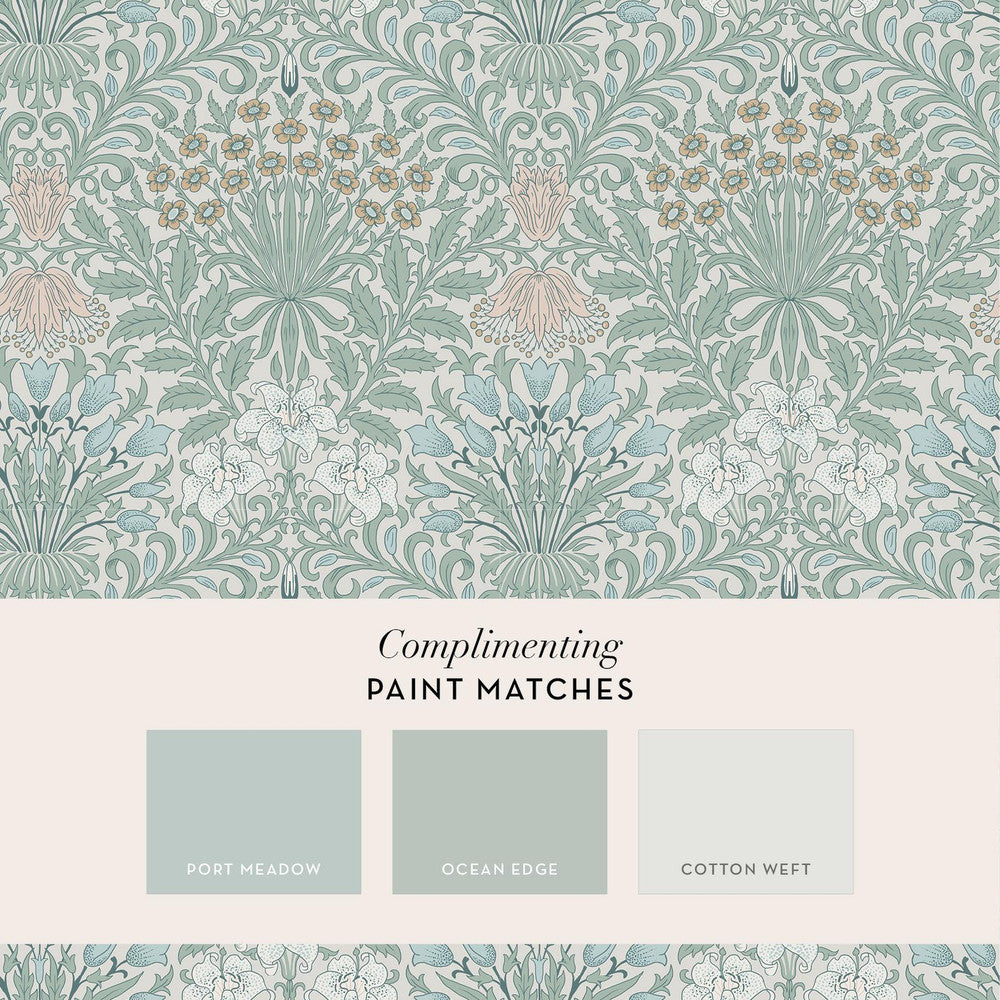 140496 - Garden Wallpaper - Cottage Blues - William Morris