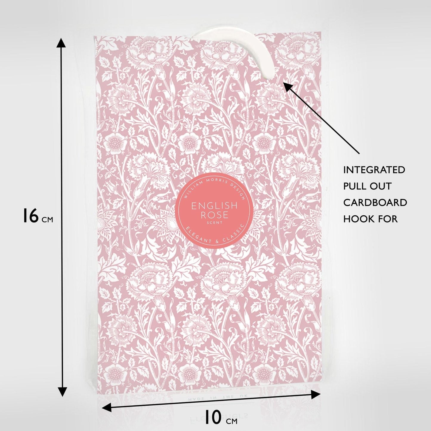 ROSE SCENTED Wardrobe Freshener in a WILLIAM MORRIS DESIGN in PINK