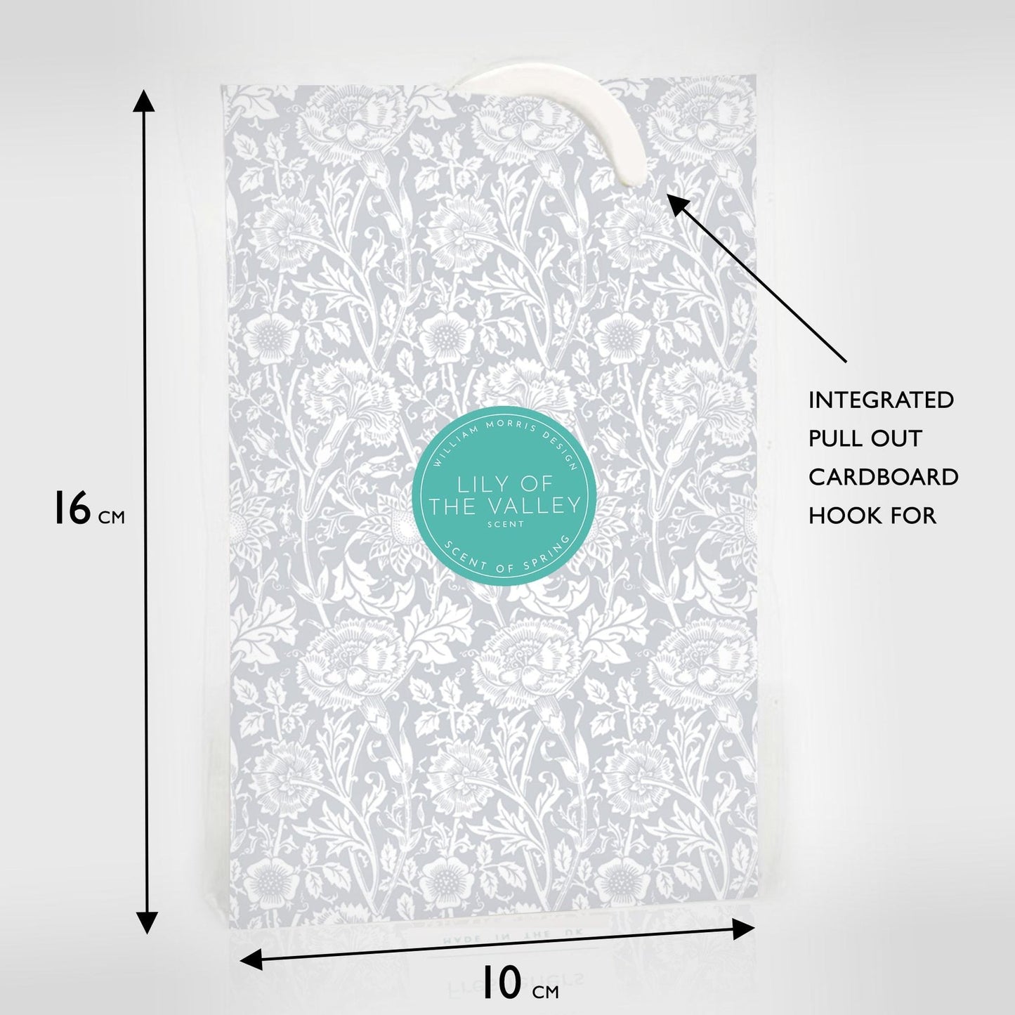 LILY SCENTED Wardrobe Freshener in a WILLIAM MORRIS DESIGN in GREY