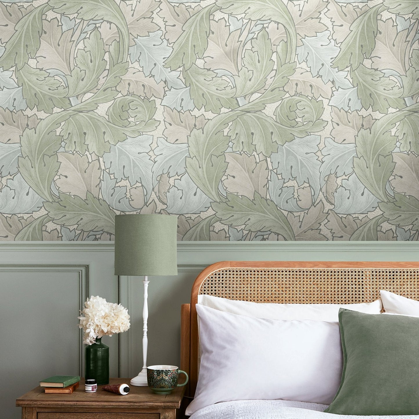 Acanthus Wallpaper - Sage & Duck Egg - 124228 - William Morris AH