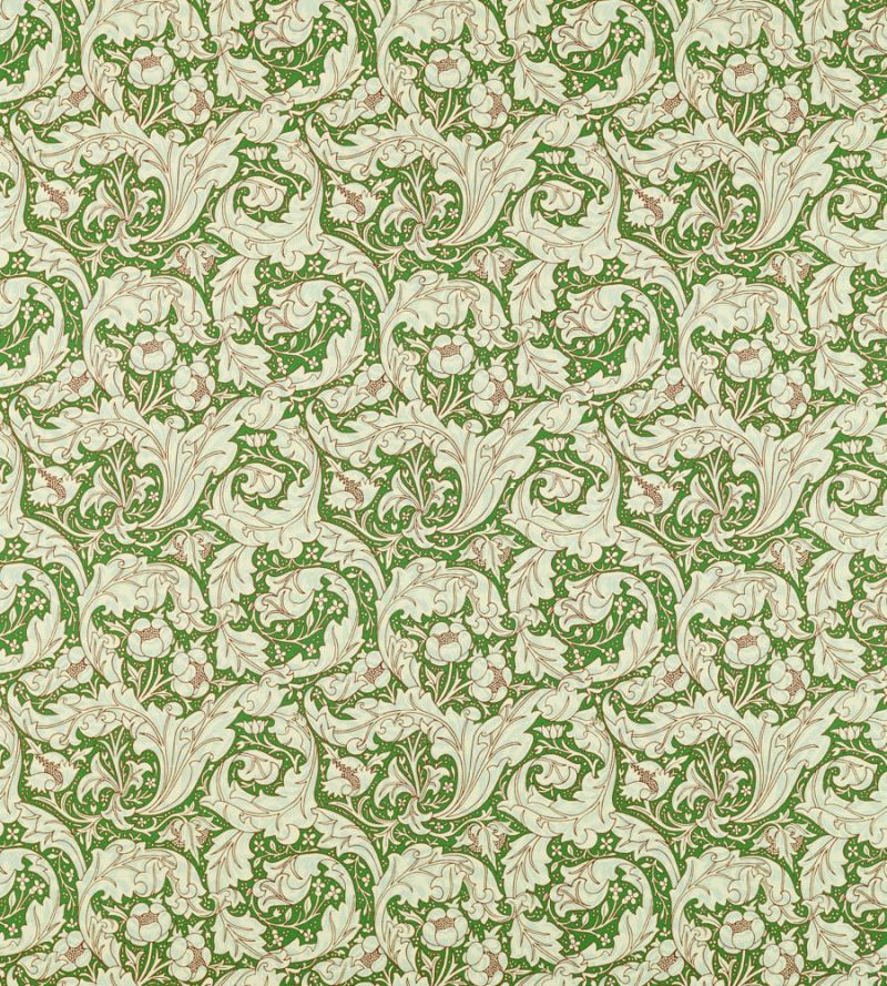 Bachelors Button Fabric - Leaf Green/Sky - 226986 - Morris & Co