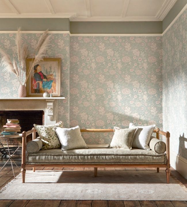 Double Bough Wallpaper - Teal Rose - 216680 - Morris & Co