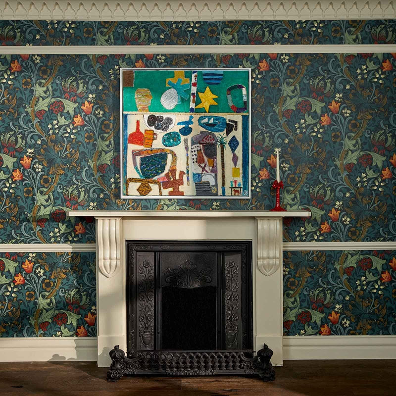 GOLDEN LILY Wallpaper - Midnight - House of Hackney