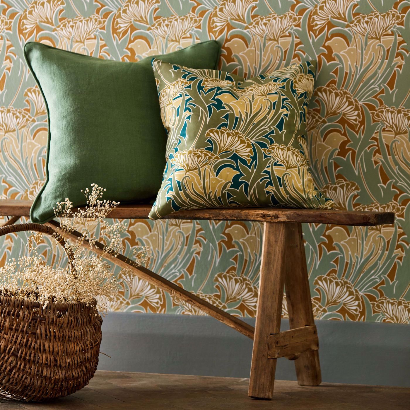 Laceflower Fabric - Pistachio/Lichen - 227228 - Morris & Co