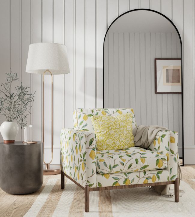 Lemon Tree Fabric - Lemon/Bayleaf - 226909 - Morris & Co
