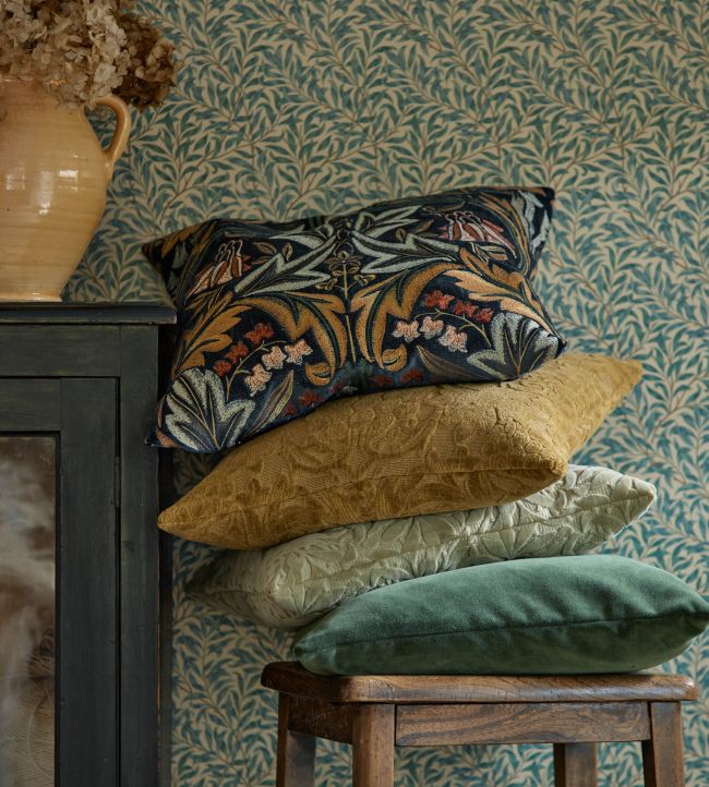 Wardle Room Velvet Fabric - Green