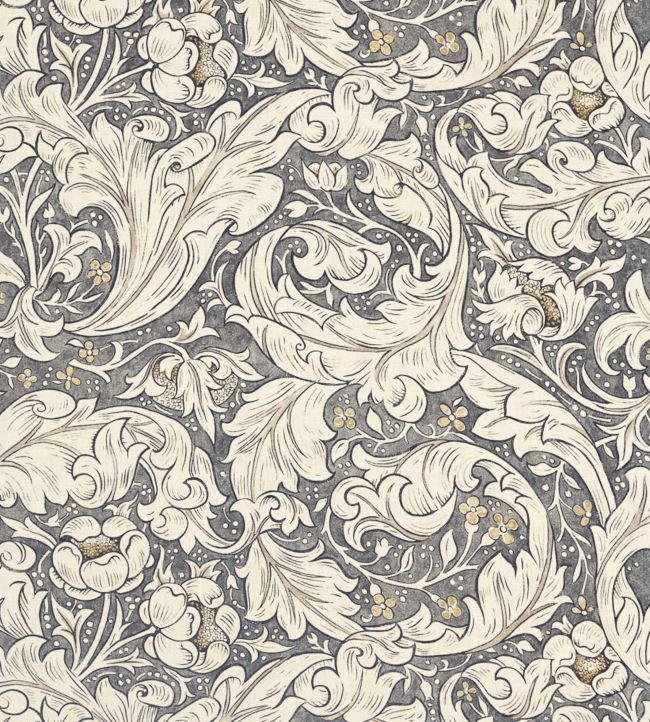 Pure Bachelors Button Print Fabric - Black Ink - 226485 - Morris & Co