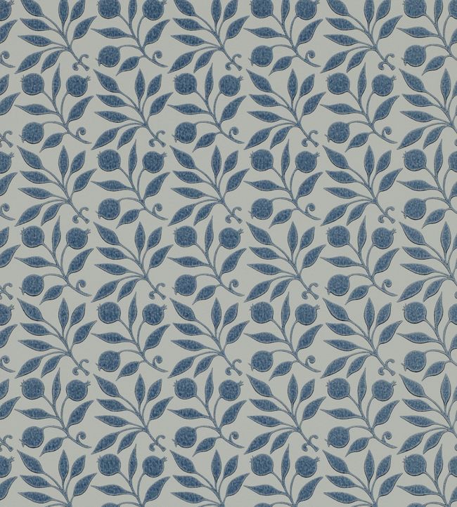 Rosehip Wallpaper - Indigo - 214711 - Morris Exclusive