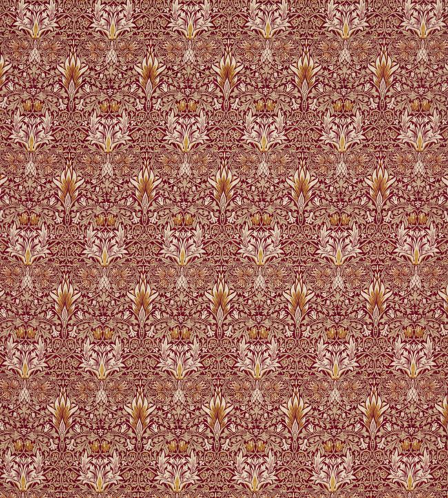 Snakeshead Velvet Fabric - Crimson/Saffron - 236935 - Morris & Co