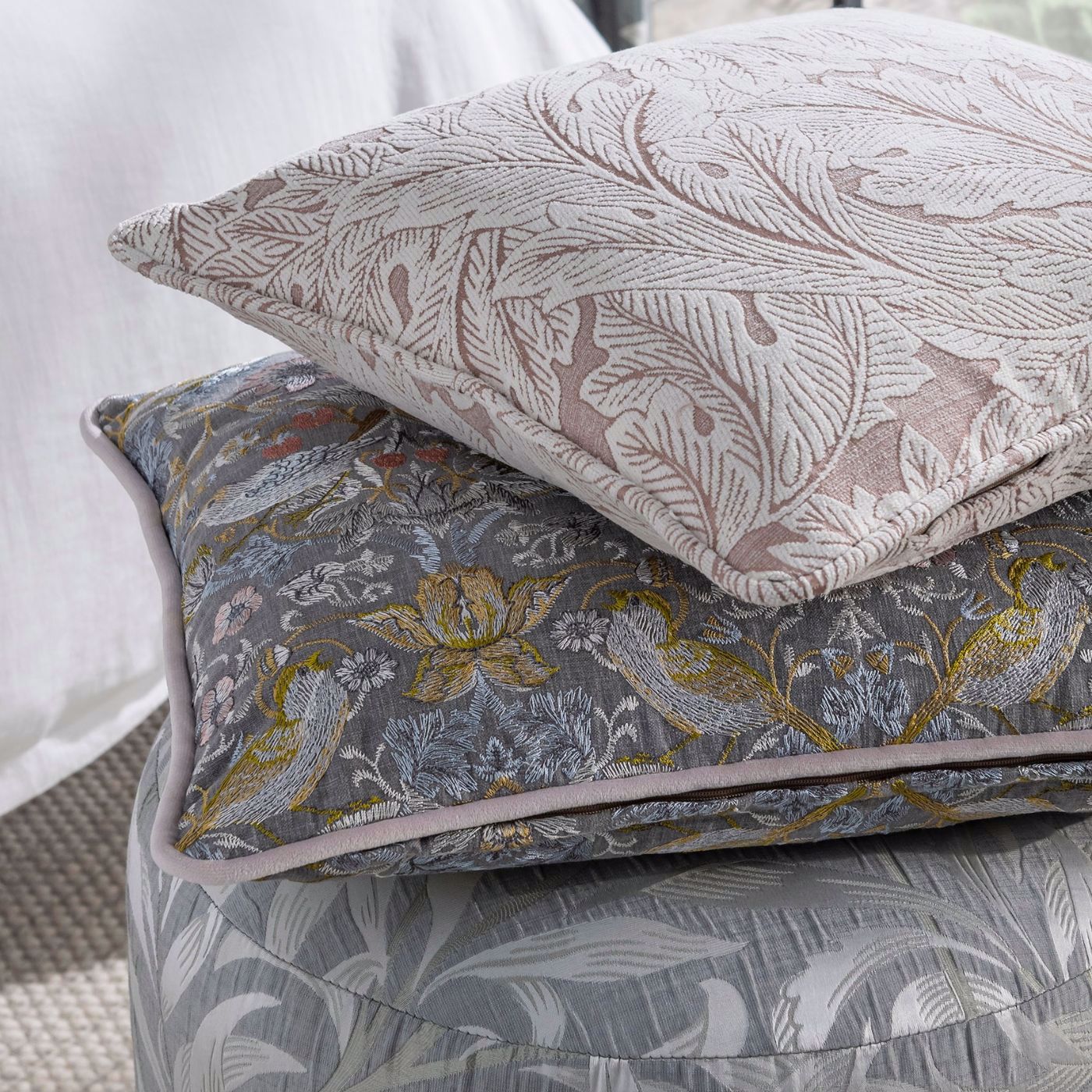 Willow Boughs Jacquard Fabric - Slate - F1747/04 - Clarke & Clarke