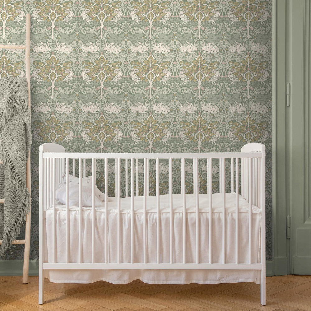 Brother Rabbit Wallpaper - Sage - William Morris – Morris Wallcovering