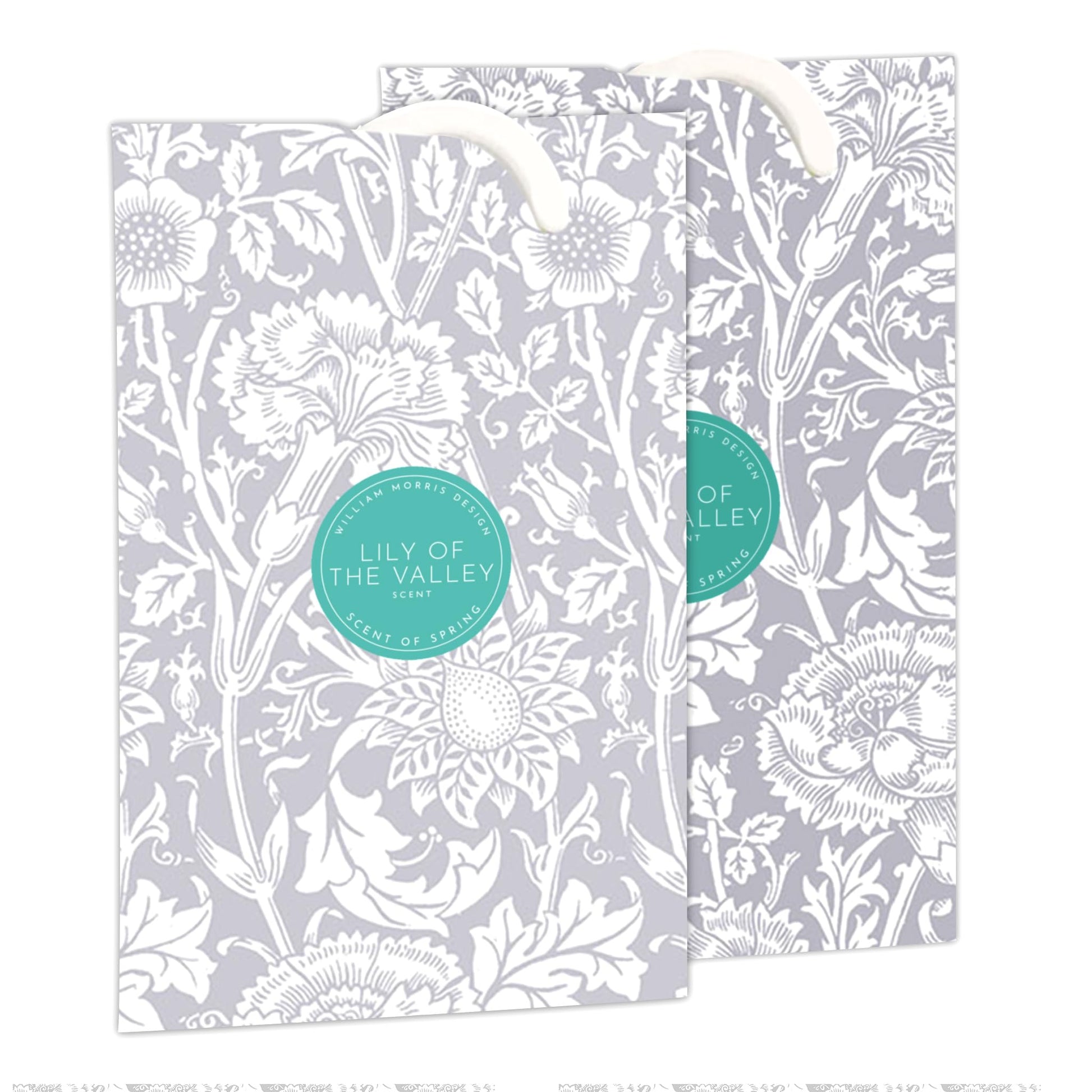 LILY OF THE VALLEY Scented Wardrobe Freshener in a WILLIAM MORRIS Design in GREY