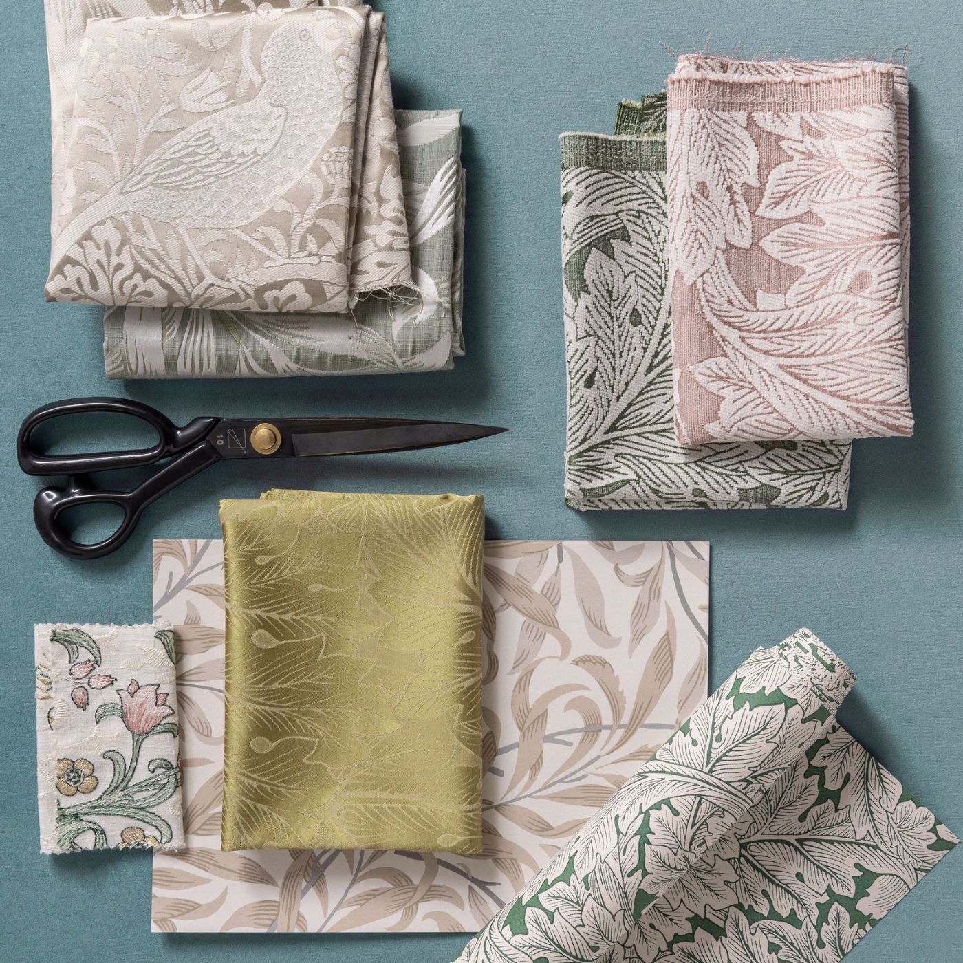 Acanthus Jacquard Fabric - Linen - F1740/03 - Clarke & Clarke
