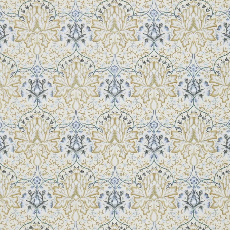 Artichoke Embroidery Fabric - Soft Gold/Cream - 234544 - Morris & Co
