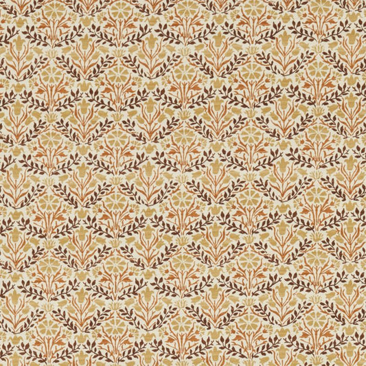 Bellflowers Fabric - Chocolate/Tan - 227252 - Morris & Co