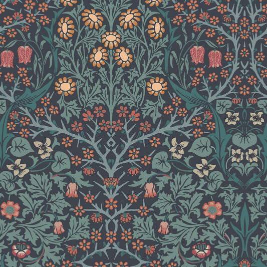 Blackthorn Wallpaper - Navy - 124251 - William Morris AH