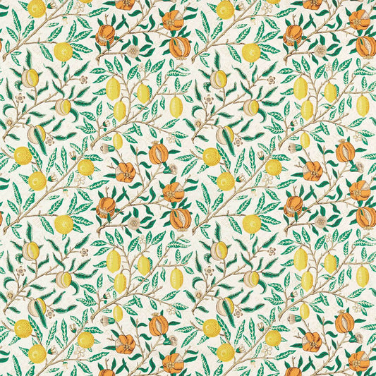 Fruit Fabric - Sap Green/Tangerine - 227205 - Morris & Co