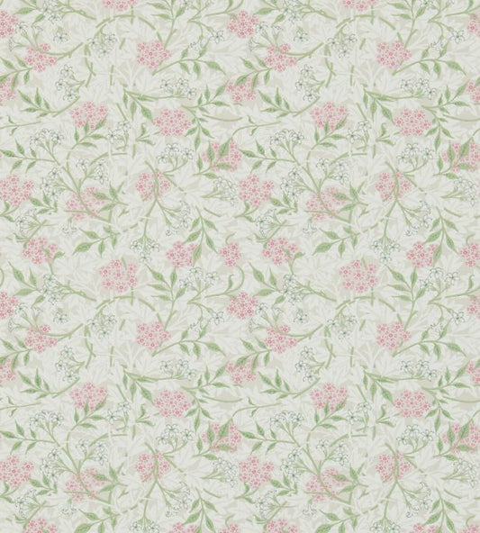 Jasmine Wallpaper - Blossom Pink / Sage - 214725 - Morris Exclusive