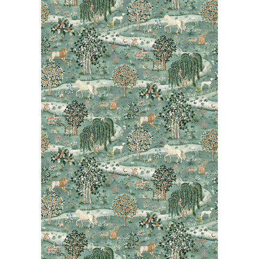 Owl & Willow Wallpaper Mural - Sage / Clay - 217405 - Morris Wallpaper WD