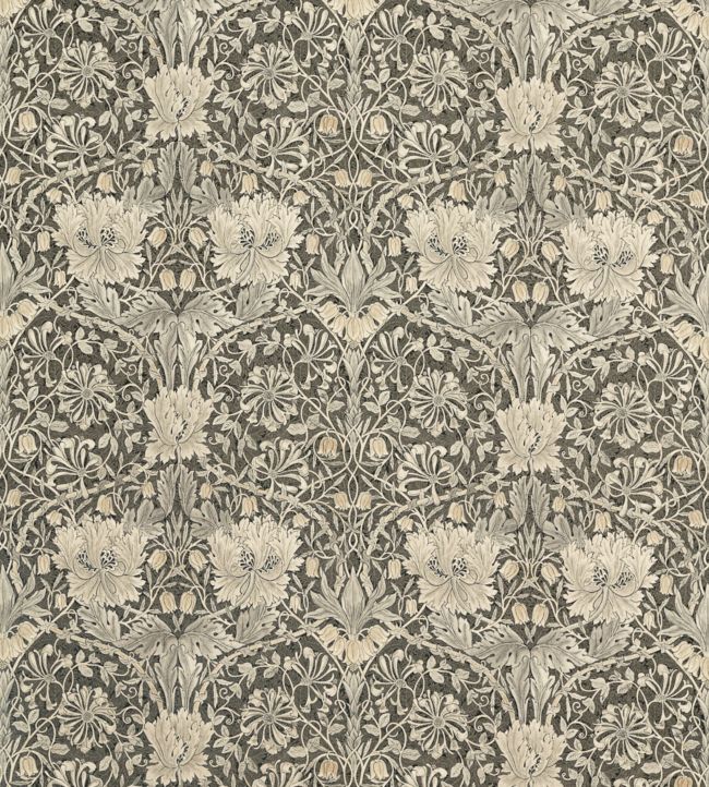 Pure Honeysuckle & Tulip Fabric - Black Ink - 226482 - Morris & Co