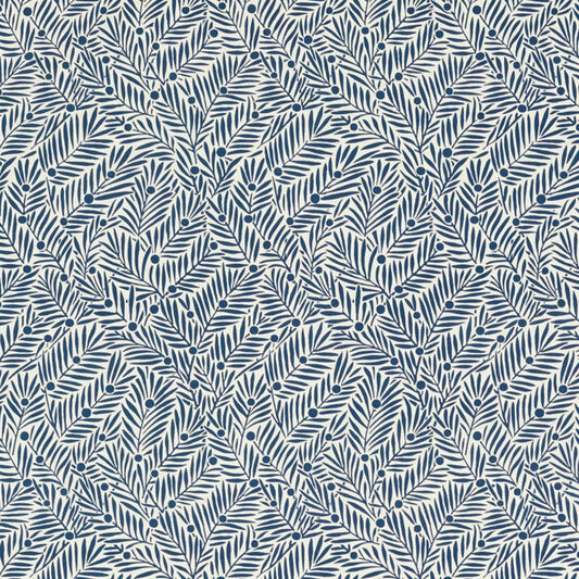 Yew & Aril Fabric - Indigo - 227259 - Morris & Co