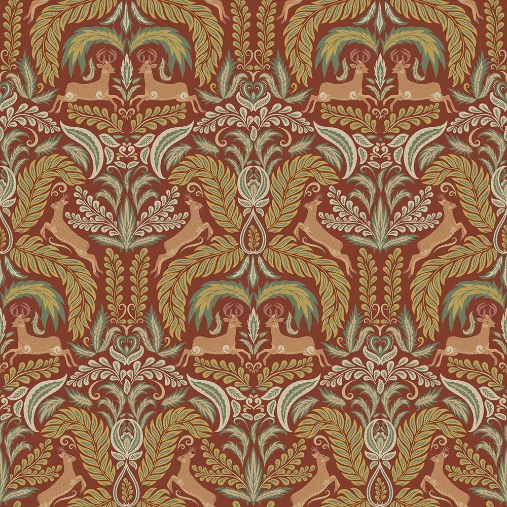 The Endearing Deer Wallpaper - Autumn Shades - LAN100127 - Lucie Annabel - Premier Wallcovering