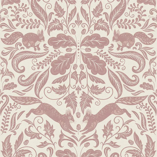 The Secret Squirrel Wallpaper - Rosewood - LAN100130 - Lucie Annabel - Premier Wallcovering