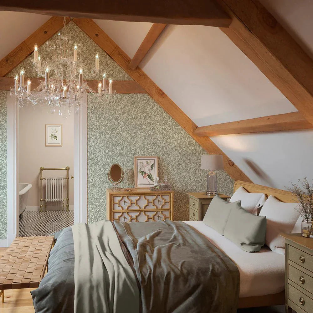 Whimsical Willow Wallpaper - Windsor Cream and Thyme - LAN100027 - Lucie Annabel - Premier Wallcovering