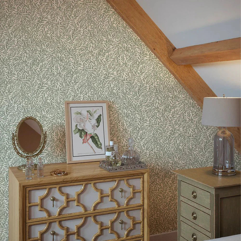 Whimsical Willow Wallpaper - Windsor Cream and Thyme - LAN100027 - Lucie Annabel - Premier Wallcovering
