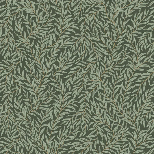 Whimsical Willow Wallpaper - Bayleaf on Juniper Green - LAN100028 - Lucie Annabel - Premier Wallcovering